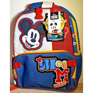Disney Mickey‎ Mouse 14.4L Backpack Multiple Zipper Pockets Colorful 1928 NWT